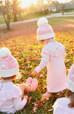 Pink Bows Bobble Hat/Mittens/Scarf Bundle