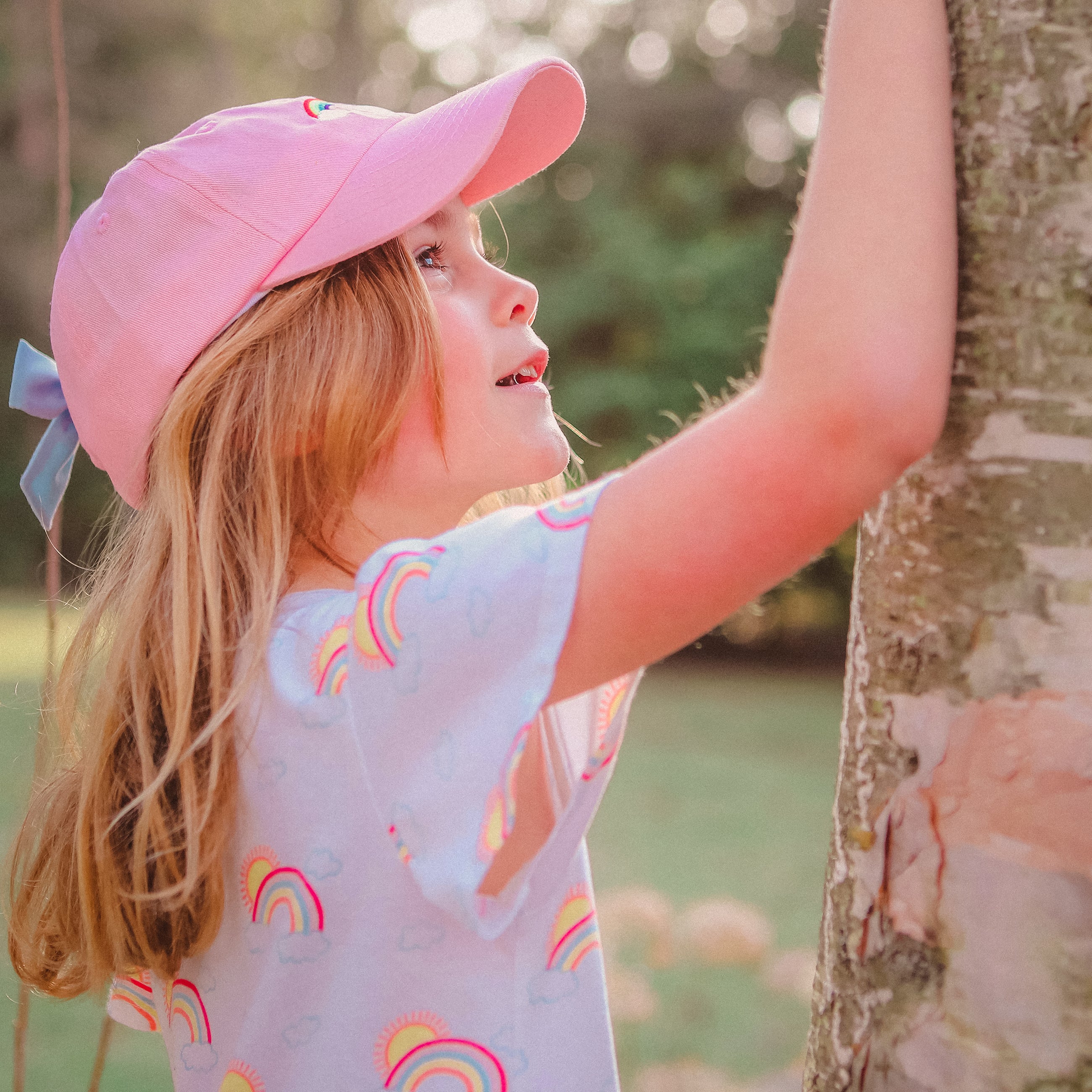 Rainbow Bow Baseball Hat for Little Girls Bits Bows