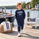Navy Lake Signature Crew Sweatshirt