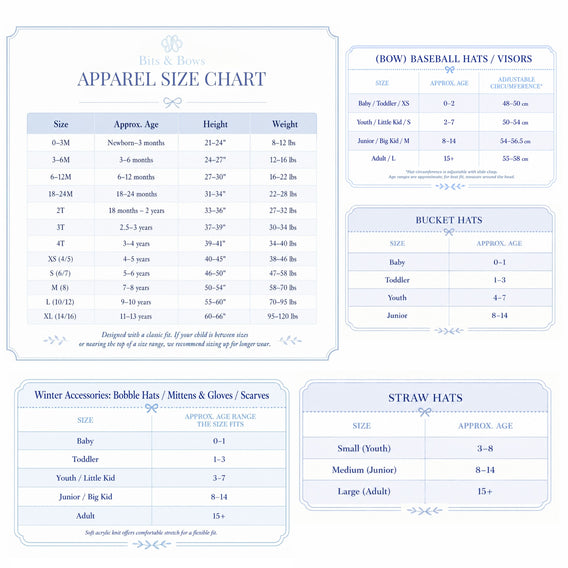 Big Sis Sweatshirt size chart