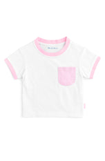 Pink Seersucker Pocket T-Shirt