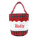 Customizable Red Plaid Christmas Toy Tote