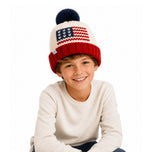American Flag Bobble Hat