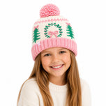 Holiday Bow Wreath Bobble Hat