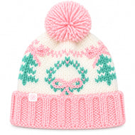 Holiday Bow Wreath Bobble Hat