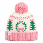 Holiday Bow Wreath Bobble Hat