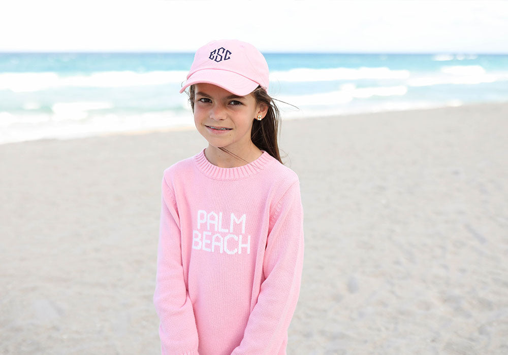 Customizable Bow Baseball Hat in Palmer Pink (Girls)