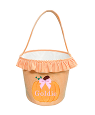 Customizable Ruffled Bow Pumpkin Tote