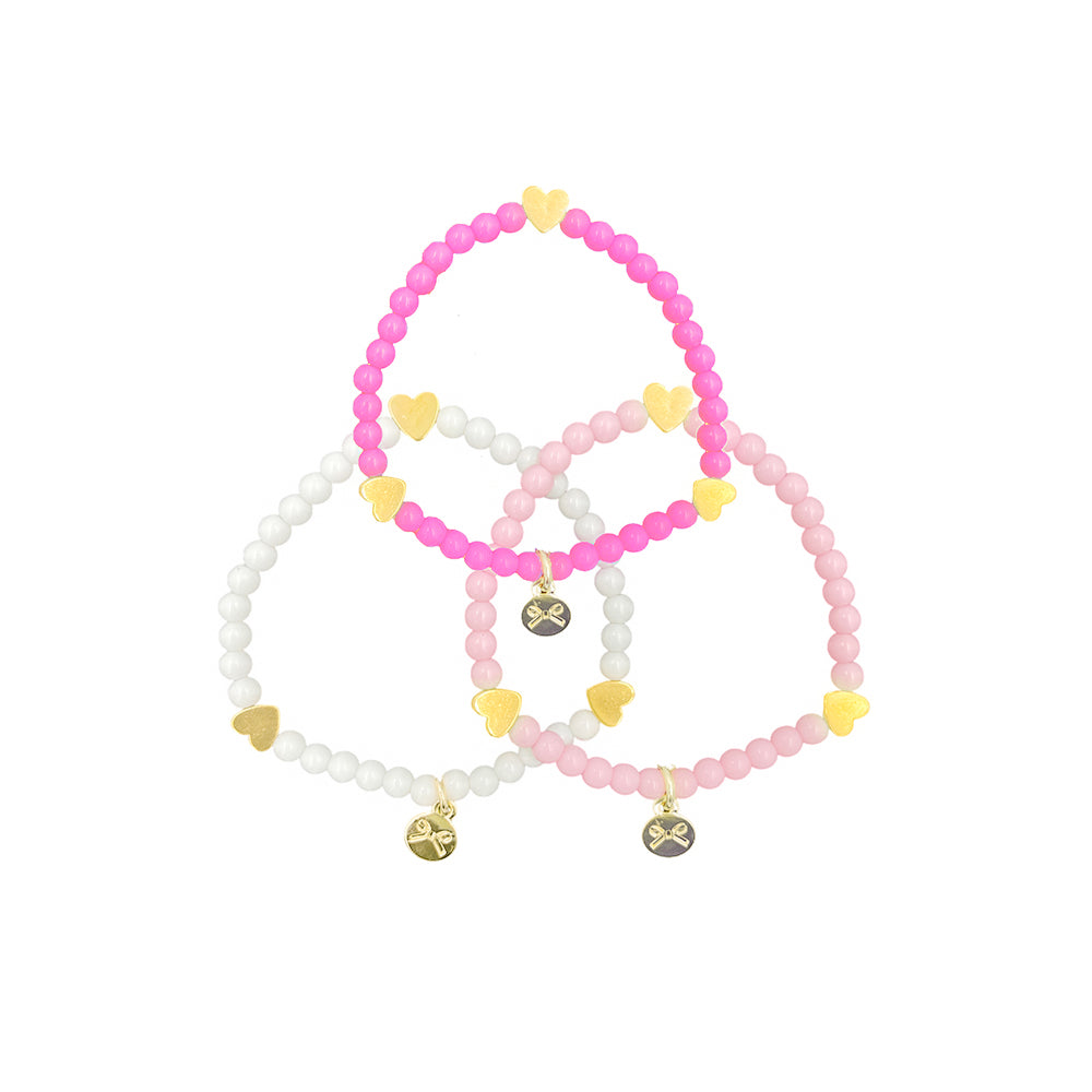 Pink Hearts Bracelet Set