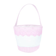 Customizable Gift & Toy Tote in Pink Seersucker