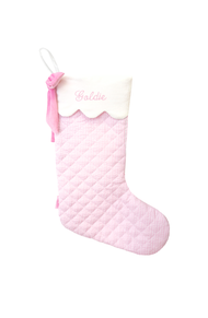 Customizable Pink Quilted Stocking