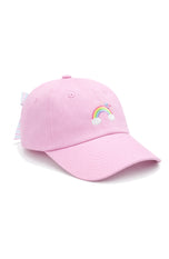 Rainbow Sparkle Bow Baseball Hat