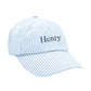 Customizable Baseball Hat in Seersucker Blue (Baby)