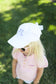 Customizable Bow Baseball Hat in Winnie White, Blue Bow (Girls)