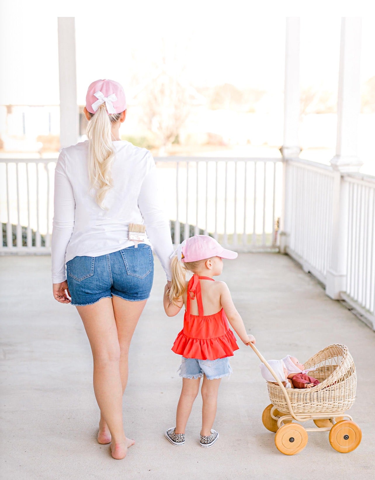 Polka Dot Swimsuit Bow Baseball Hat (Girls)