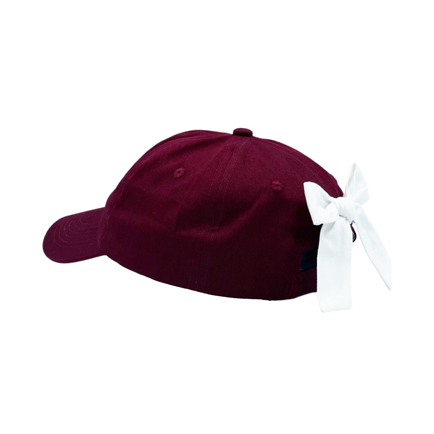 Customizable Bow Baseball Hat in Gracie Garnet (Girls)